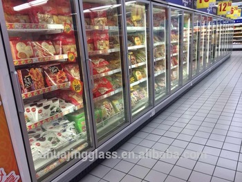 Electric heated aluminum frame glass door for supermarket cooler