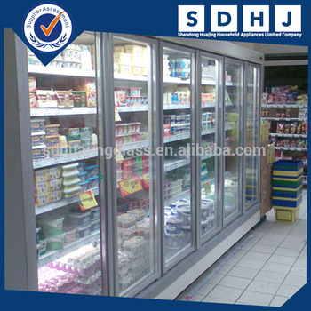 Commercial Upright Glass Door Freezer Supermarket Refrigerator Glass Door