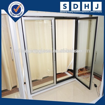Commercial Walk In Refrigerator Glass Door Low E Tempered Glass With Aluminum Frame