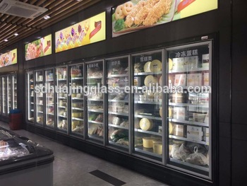 soft drink commercial used upright glass door refrigerator unbreakable Glass Door for sale