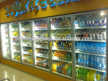 Upright Beverage Drinks Freezer Refrigerator Glass Doors