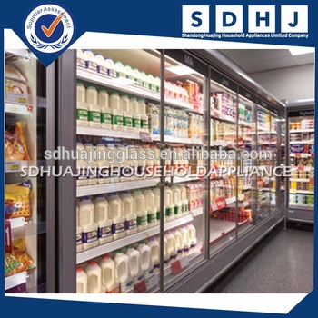 Commercial Vertical fan cooling optional sliding glass door refrigerating showcase with CE CCC ROHS