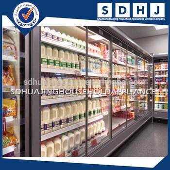 Supermarket vertical refrigerator glass door with low e insulated glass