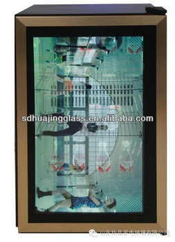 New popular mini freezer glass door with LCD screen