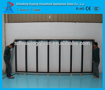 Heated Door Upright Display Freezer 7 Glass Doors