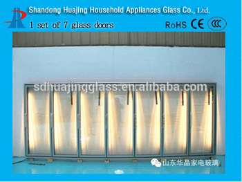 Heated Door Upright Display Freezer 7 Glass Doors
