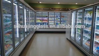 Upright Freezer tempered Glass Door with Aluminium Frame for Supermarket