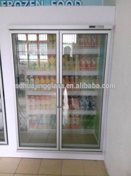 Upright Freezer tempered Glass Door with Aluminium Frame for Supermarket