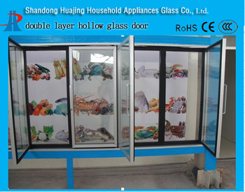 Auto defrost glass door matching with freezer refrigerator for supermarket commercial display