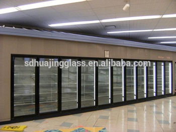 walk in freezer with display glass door for commercial supermarket