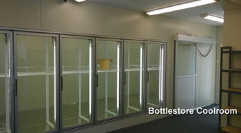 walk in freezer with display glass door for commercial supermarket
