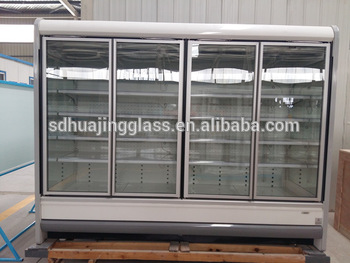 Double showcase glass door for supermarket freezer with magnetic lock