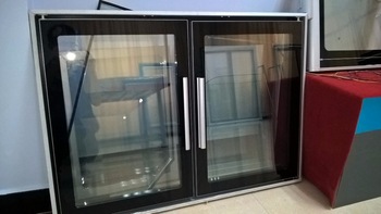supermarket store catering wine cooler glass door