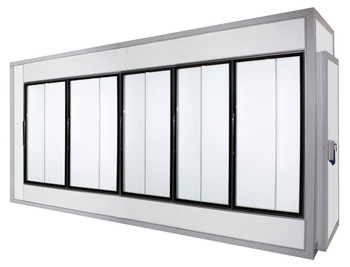 Cold room wall sandwich panel and glass door system and shelves and led lights