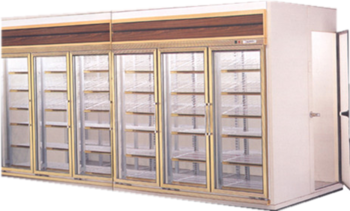 Cold room wall sandwich panel and glass door system and shelves and led lights