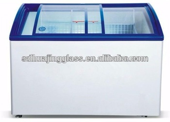 Commercial Chest freezer sliding glass door with PVC ABS framework