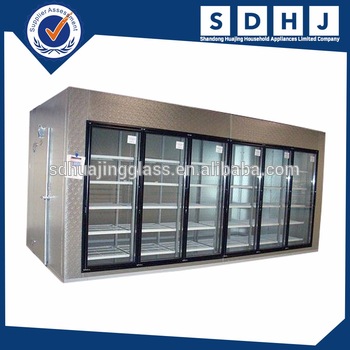 Energy saving vertical supermarket display glass door manufacturer china