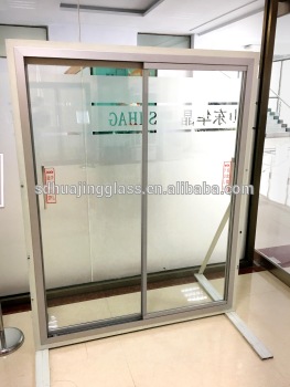 Double glazed doors sliding door refrigerator tempered low e glass