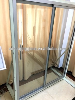 Double glazed doors sliding door refrigerator tempered low e glass