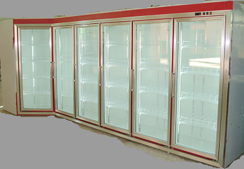 cold room glass door for wine and water