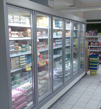 Commercial Restaurant Glass Double 2 3 4 Door for Reach in Freezer Ice Merchandiser