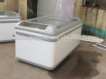 Top Curved Sliding Glass Door Chest Freezer Glass Door