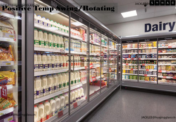 Vertical refrigerated cabinet display glass door for refrigeration equipment manufacture for EU market frameless and large visib