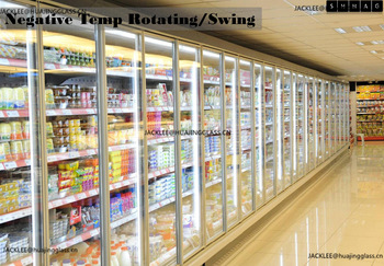 Vertical refrigerated cabinet display glass door for refrigeration equipment manufacture for EU market frameless and large visib
