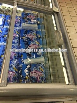 2016 supermarket island freezer glass lid