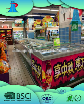 Combination commercial island freezer display supermarket refrigeration