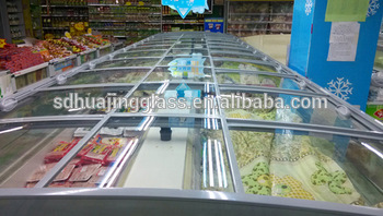 durable supermarket island freezer glass lid pvc frame glass cover