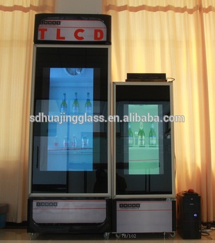 Display Fridge Freezer with Transparent LCD door with Touch Screen