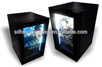 2016 New design transparent lcd glass door mini fridge freezer