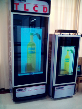 transparent LCD glass door advertisement display glass door HD display effect glass door