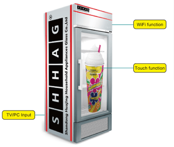 Tela LCD transparente porta de vidro geladeira LCD porta de vidro geladeira
