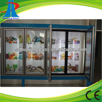 NEW design electrical heated freezer glass door made of hollow glass with 4 doors