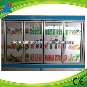 NEW design electrical heated freezer glass door made of hollow glass with 4 doors