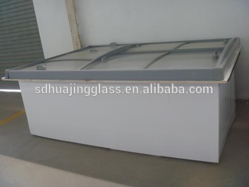 Low temperature Island freezer with glass door