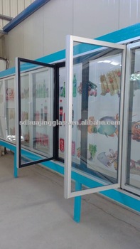 Commercial display fridge freezer glass door for shopping mall