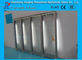 anti condensation transparent freezer glass door for fridge