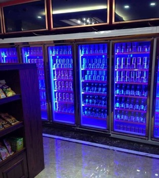 Bottle cooler display glass door double insulated defrost frost free