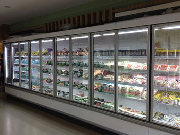 Anti condensation glass door for display fridge chiller