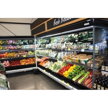 Supermarket vegetable cold storage fridge display glass door can customized