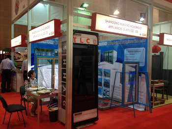 27 inch transparent LCD display glass door refrigerator
