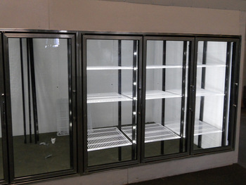 Sandwich panel glass door and shelves with led lights system for walk in cooler and cold room