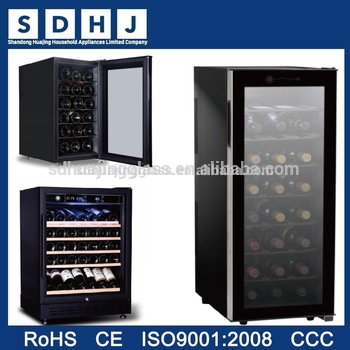 Vertical Aluminum Frame Wine Cooler Glass Door