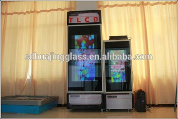 new design display refrigerator parts transparent LCD screen glass door play vide o