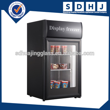 Display mini freezer bar small fridge hotel small freezer 80L with glass door