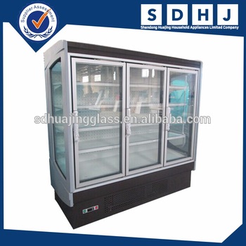 CE Transparent Door used glass showcases with high quality