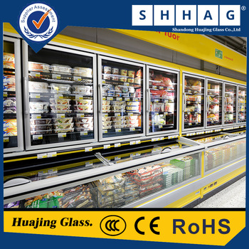 Supermarket commercial chiller display showcase glass door
